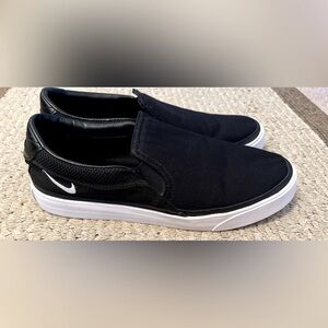 Nike | Court Legacy Slip-On | Canvas | Black | Size 9 | Women's